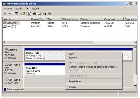 Administrador de discos Windows