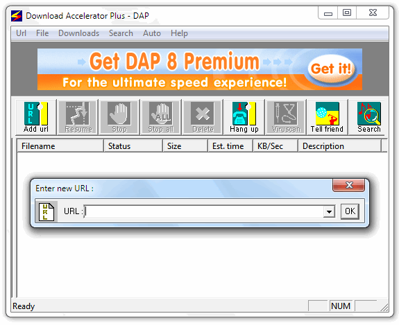 Aplicaciones antiguas: Download Accelerator Plus 3.9 beta