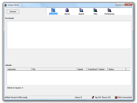 Aplicaciones antiguas: eMule 0.01