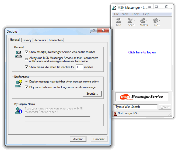Aplicaciones antiguas: MSN Messenger 1.0