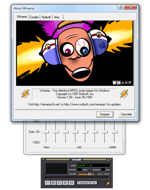 Aplicaciones antiguas: Winamp 1.0