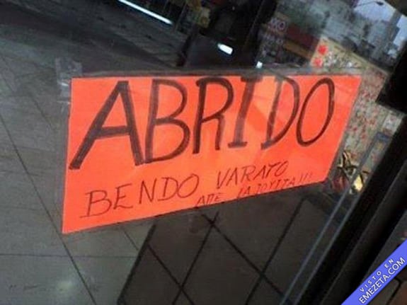 Carteles desconcertantes: Abrido bendo varato