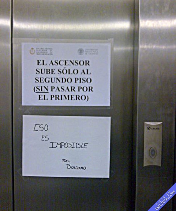 Carteles desconcertantes: Ascensor bolzano