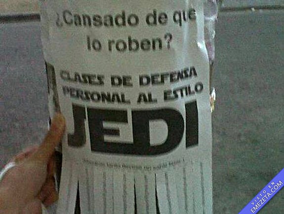 Carteles desconcertantes: Clases defensa jedi