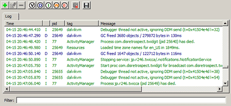 android ddms logcat registro