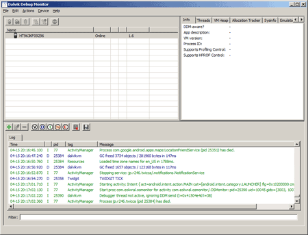 android sdk ddms dalvik debug monitor