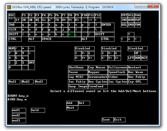 Mapeado de teclado en DOSBox (Keymapper)