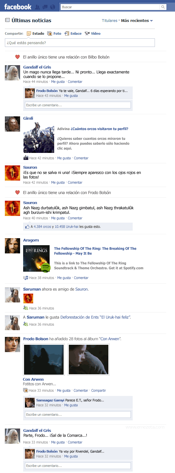 El Facebook del Señor de los Anillos: parte 1