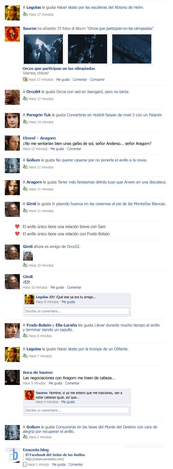 El Facebook del Señor de los Anillos: parte 3
