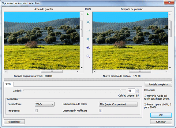 Optimizar imágenes: FastStone Image Viewer.