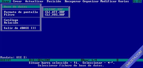Formatos antiguos: dBase III plus
