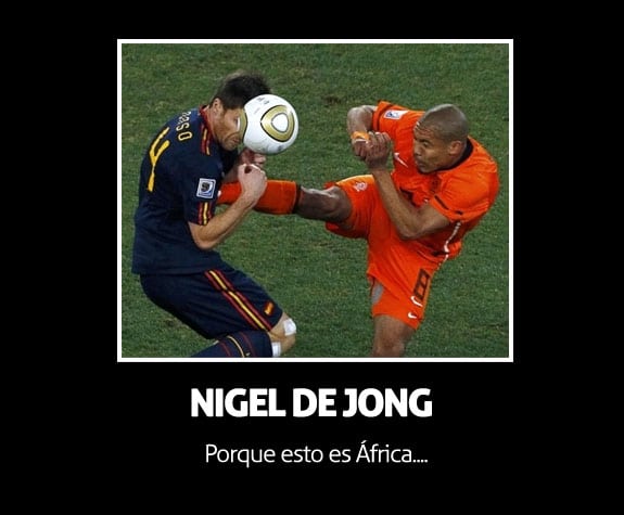 nigel de jong xabi alonso demotivator porque esto es africa