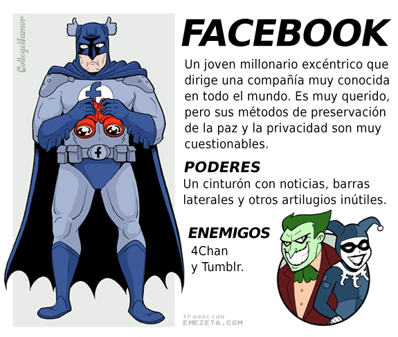 Superhéroes. Liga Justicia Internet: Facebook (Batman)