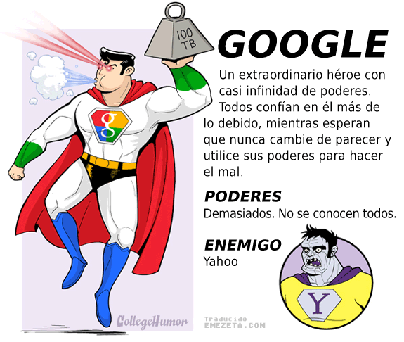 Superhéroes. Liga Justicia Internet: Google (Superman)