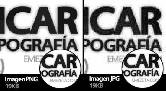 Artefactos de compresión (artifacts) en imágenes JPG (compresión con pérdidas)