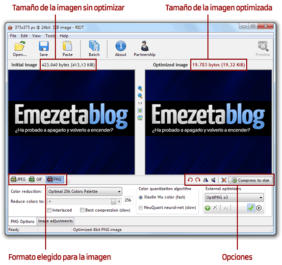 Optimizar imágenes: Optimizar imagenes con riot