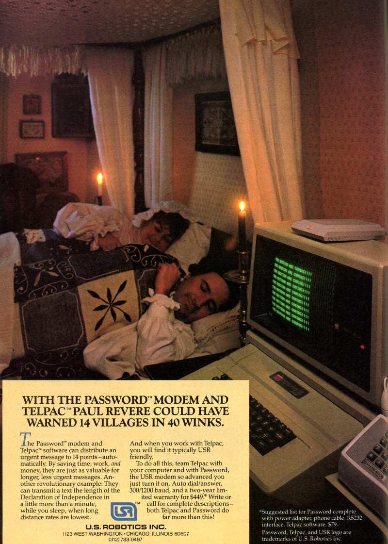 Publicidad retro: Modem US Robotics Password con software Telpac