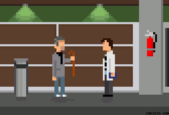 GIF animado retro de House en 8 bits.