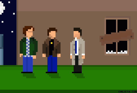 GIF animado retro de Supernatural (Sobrenatural) en 8 bits.