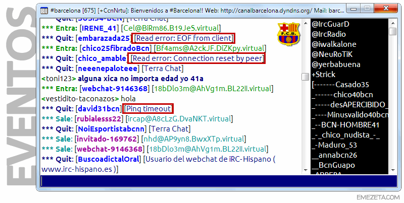 IRC: Eventos