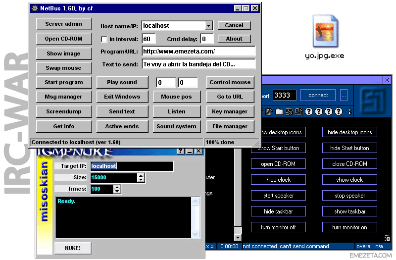 Troyanos y Nukes en IRC: NetBus, SubSeven (Sub7) e IGMP Nuke (IRC-War)
