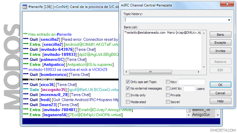 IRC: Operadores, Op, Kick, Ban, etc...