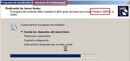 windows xp 2000 instalación