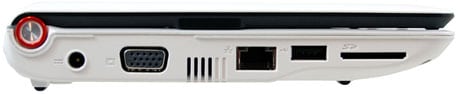 acer aspire one left side AC VGA RJ45 usb storage SDHC