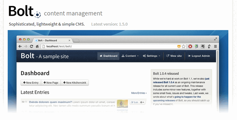 Alternativas a WordPress: Bolt CMS