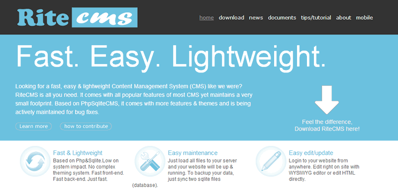 Alternativas a WordPress: Rite CMS
