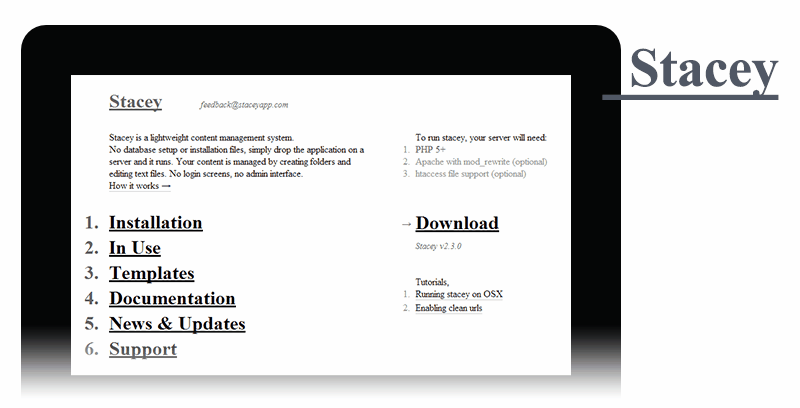 Alternativas a Wordpress: StaceyApp
