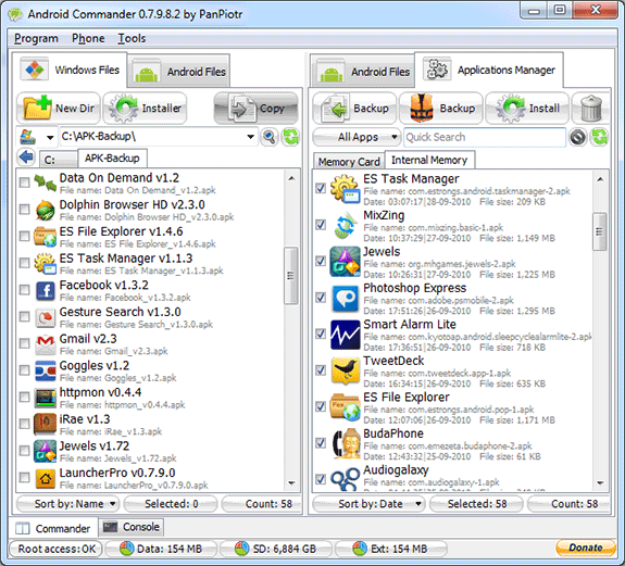 android commander aplicaciones apps