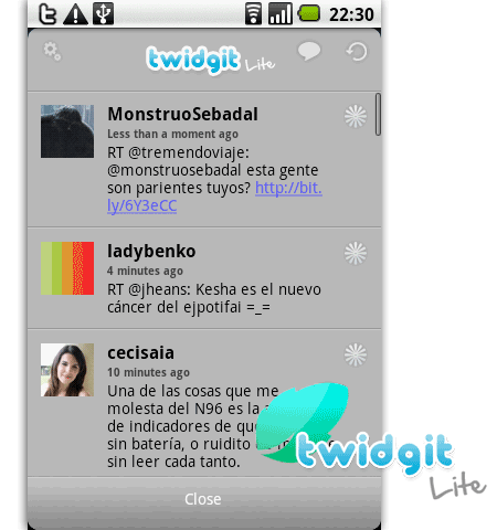 twidgit lite twitter android