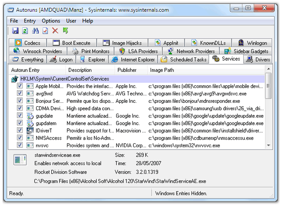 Autoruns, eliminar programas del inicio de Windows