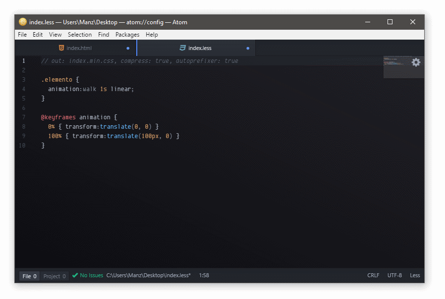 LESS PostCSS: Plugin para generar CSS al guardar LESS