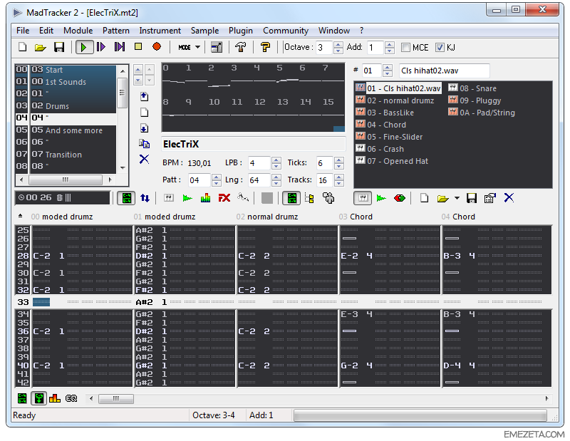 Trackers musicales: MadTracker 2