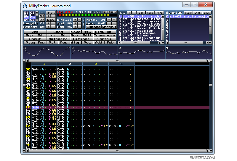 Trackers musicales: Milkytracker