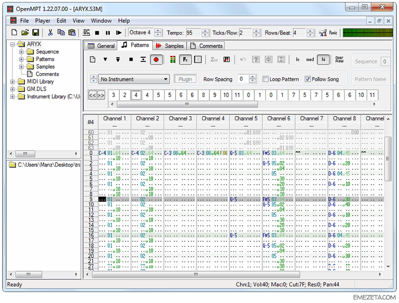 Trackers musicales: OpenMPT