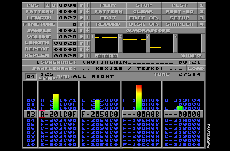 Trackers musicales: MOD, Protracker Rewrite (Windows)