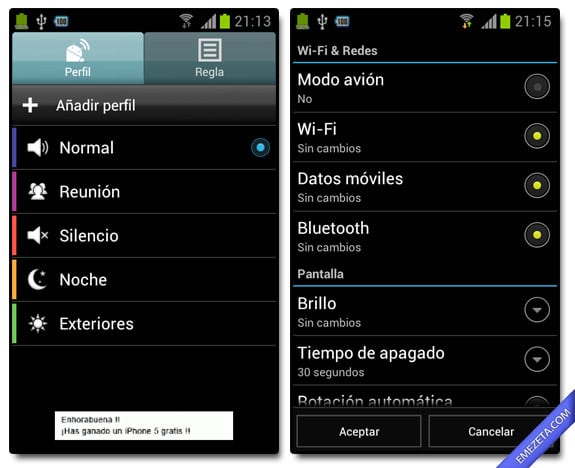 Profile scheduler: Crea perfiles concretos
