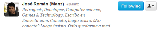 Manz: Bio de Twitter