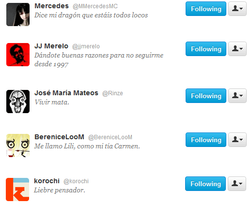 Bios de Twitter