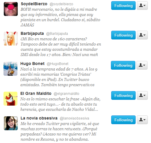 Bios de Twitter