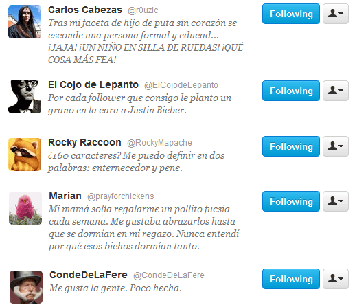 Bios de Twitter