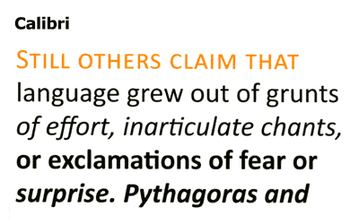 Calibri font
