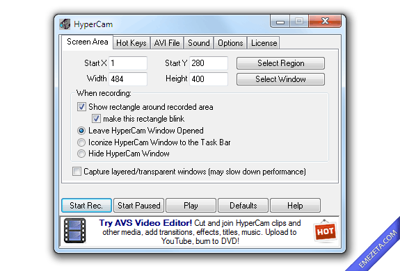 Capturar pantalla en video (screencast): Hypercam