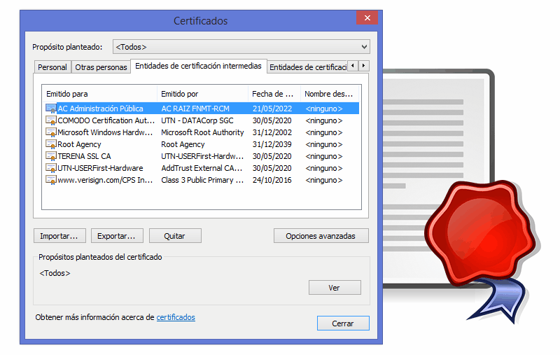Almacén de certificados de Windows