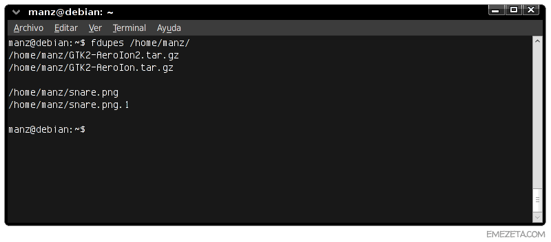 Comandos para GNU/Linux: Fdupes