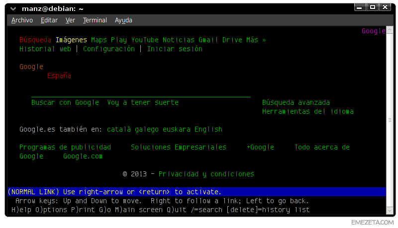 Comandos para GNU/Linux: Lynx