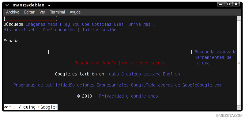 Comandos para GNU/Linux: W3m